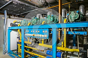 The pumping station has a plurality of tubes, motors, instrumentation