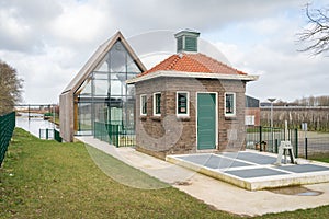 Pumping station in The Netherlands. Water management and flooding prevention