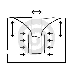 pumping tests hydrogeologist line icon vector illustration photo