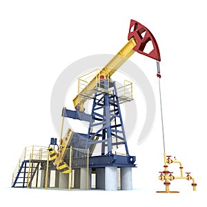 Pumpjack(oil derrick) on a white (3d render)