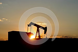 Pumpjack Sunset Horizontal