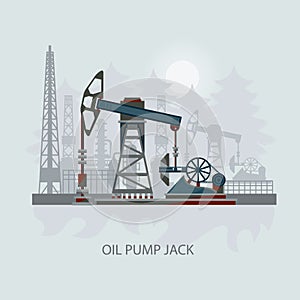 Pumpjack and Working Oil Pumps xOil Pump, Petroleum Industry