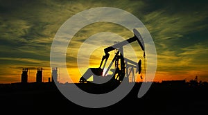 Pumpjacks at sundown