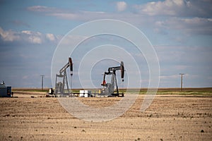 Pumpjacks working in the oil fields of Alberta