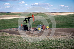 Pumpjacks working in the oil fields of Alberta