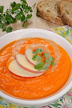 Pumpkin - apple soup puree