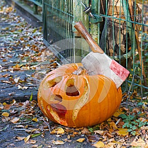 Pumpkin as decoration for Halloween