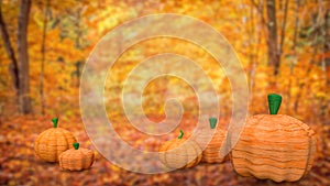 Pumpkin in autumn season for thanksgiving concept 3d rendering