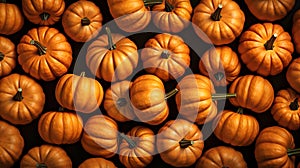 Pumpkin background. Orange pumpkins. Halloween backdrop. A heap of pumpkins.