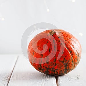 Pumpkin background. Pumpkin on old wood background. Halloween b