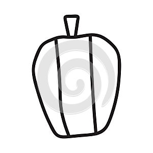Pumpkin black and white icon. Doodle Pumpkin sketch. Vector illustration of vegetable outline.