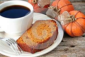 Pumpkin bread and Coffee