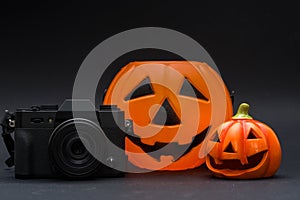 Pumpkin and Camera zucca con fotocamera