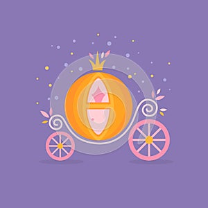 Pumpkin carriage for Cinderella cartoon fairy-tale