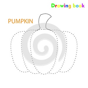 Pumpkin coloring and drawing book vegetable design illustration