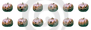 Pumpkin contrast Halloween pop-art illustration