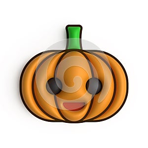 cute smiling pumpkin halloween 3d illustration