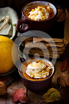 Pumpkin dessert in a mug
