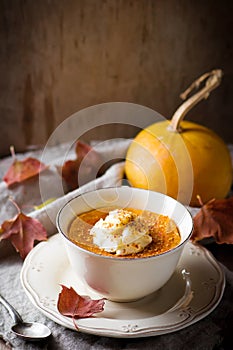 Pumpkin dessert in a mug
