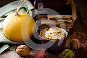 Pumpkin dessert in a mug