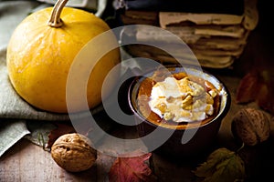 Pumpkin dessert in a mug