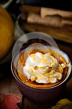Pumpkin dessert in a mug
