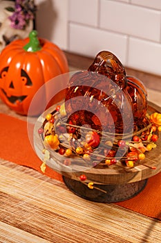 Pumpkin display for Halloween spirits