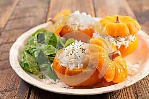 Pumpkin filling with rice