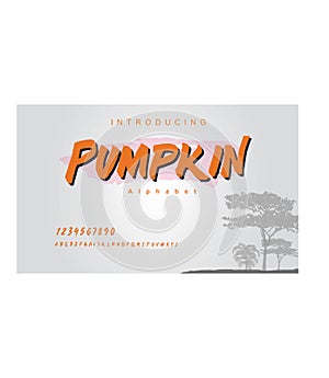 Pumpkin font. Abstract sport modern alphabet fonts.