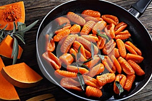 Pumpkin gnocchi fried up in butter