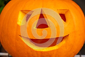 Pumpkin for Halloween on a market stall