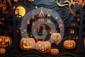 Pumpkin For Happy Halloween Party Background