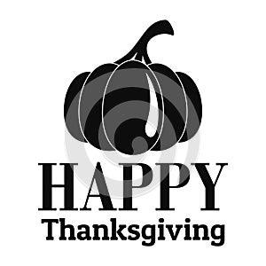 Pumpkin happy thanksgiving logo, simple style