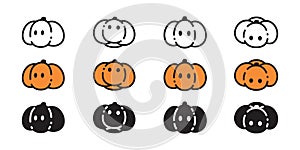 pumpkin head Halloween icon vector logo symbol doodle cartoon character spooky ghost illustration