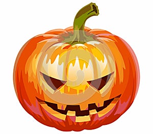 Pumpkin head icon with hand drawn for hallowen