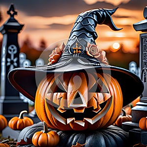pumpkin head jack lantern for the holiday Halloween illustration