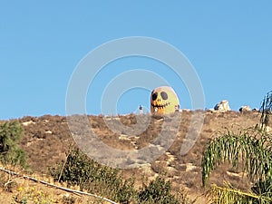 Pumpkin head mountain trail hike.