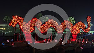 Pumpkin with light at night