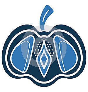 Pumpkin Line Vector Isolated Icon customized and editable