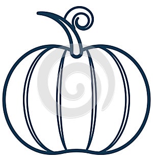 Pumpkin Line Vector Isolated Icon customized and editable