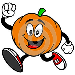 Pumpkin Mascot Running photo