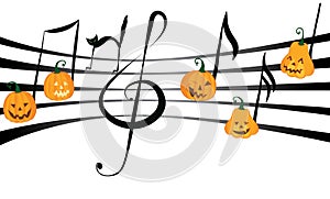 Pumpkin music on notes staff