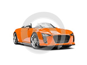 Pumpkin orange modern cabriolet super sports car