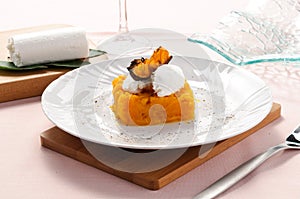 Pumpkin pie with cheese fresh