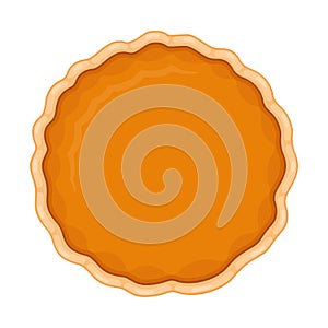Pumpkin pie illustration on white background