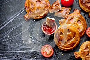 Pumpkin pie pop tart - delicious snack for Halloween party black