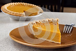 Pumpkin pie slice