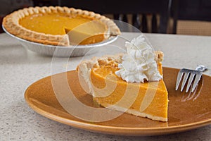 Pumpkin pie slice