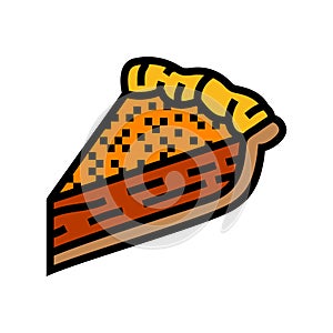 pumpkin pie slice food snack color icon vector illustration
