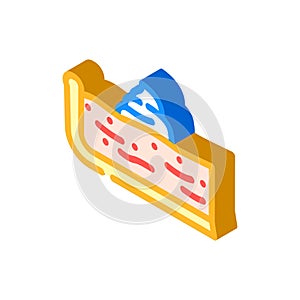 pumpkin pie slice food snack isometric icon vector illustration